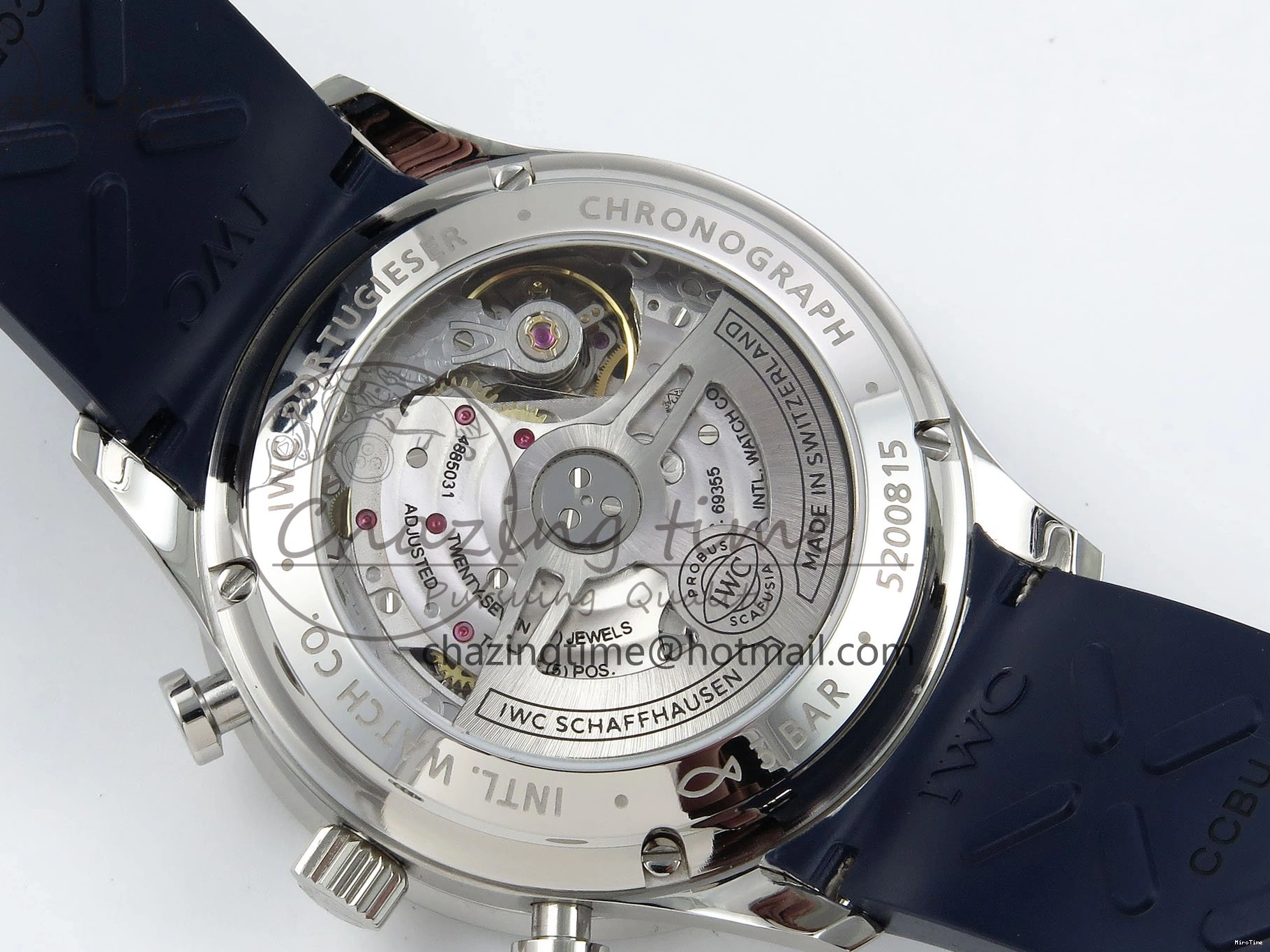 MIROTIME 0511 Casual Portuguese Chrono IW3716 Z+F 1:1 Best Edition White Dial on Blue Rubber Strap A 7016